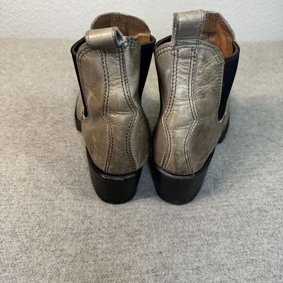 Frye Chelsea Boots Women 9 Brown Sabrina 2" Heel Vibram Sole Distressed Western - Picture 4 of 8